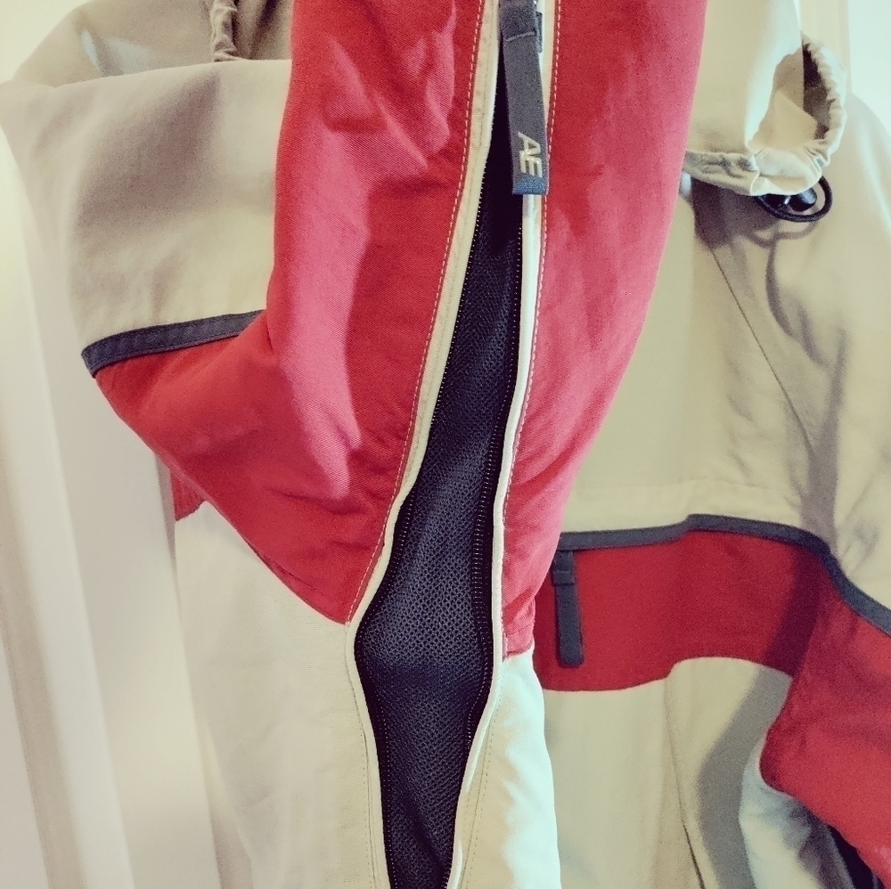 American Eagle Winter Coat Mens Medium beige and red - Picture 12 of 16